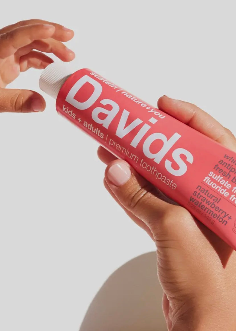 David's Toothpaste Regular Davids Toothpaste/Strawberry Watermelon – Red Ribbon