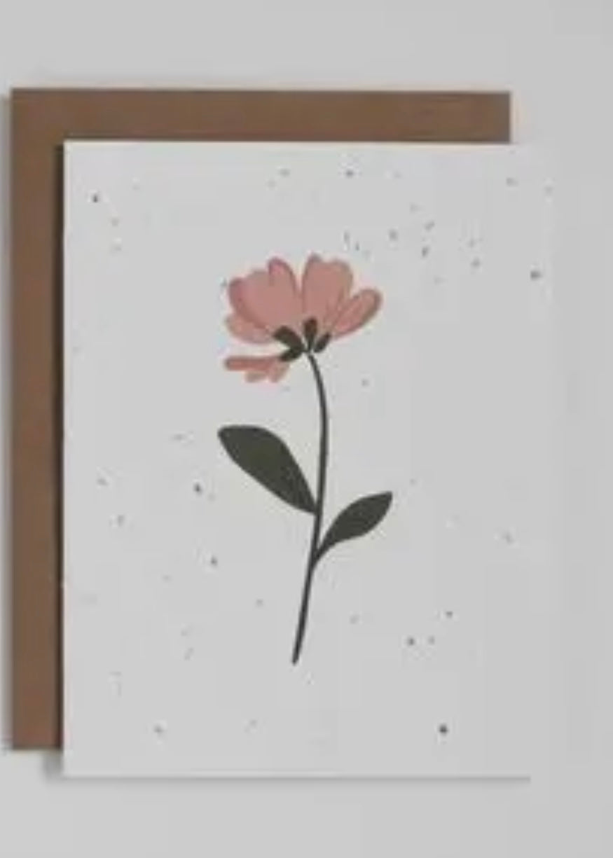 Plantable Greeting Card - Flower - Salmon