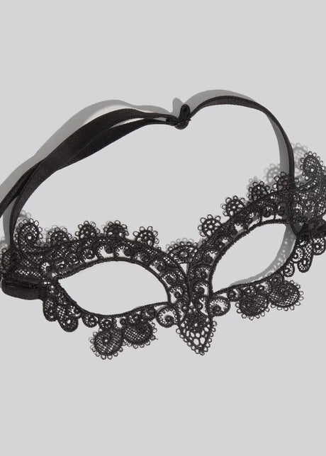 Lace Headband & Mask 2pc Set - Black Cat