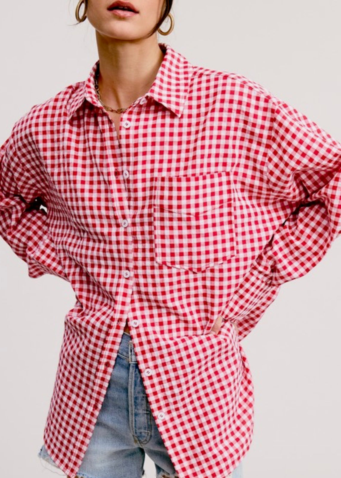 *Pre-order mid sept Aviana Gingham Blouse
