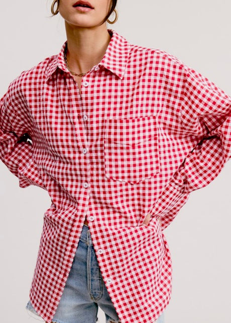 *Pre-order mid sept Aviana Gingham Blouse