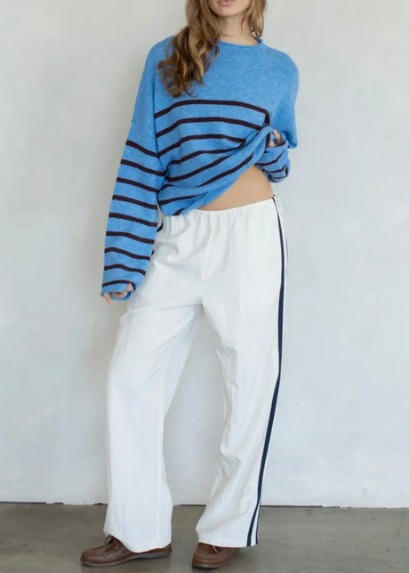 Piper Pullover Quarter Stripe Sweater