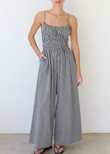 Gingham Wide Fit Jumpsuit