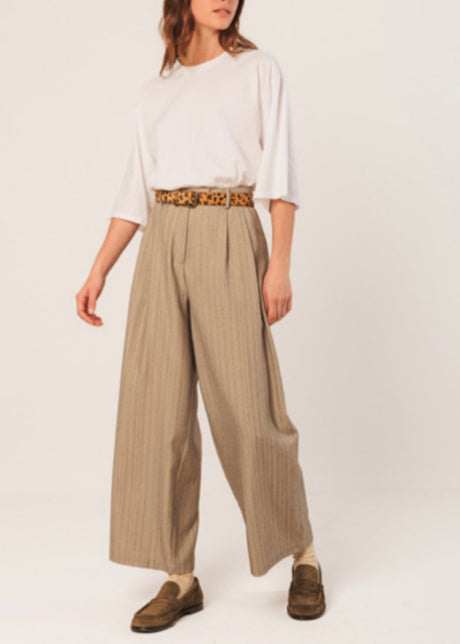 Striped Pleated Trouser