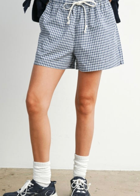 Lila Check Shorts