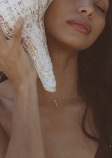 Wishbone Necklace in 10k Solid Gold