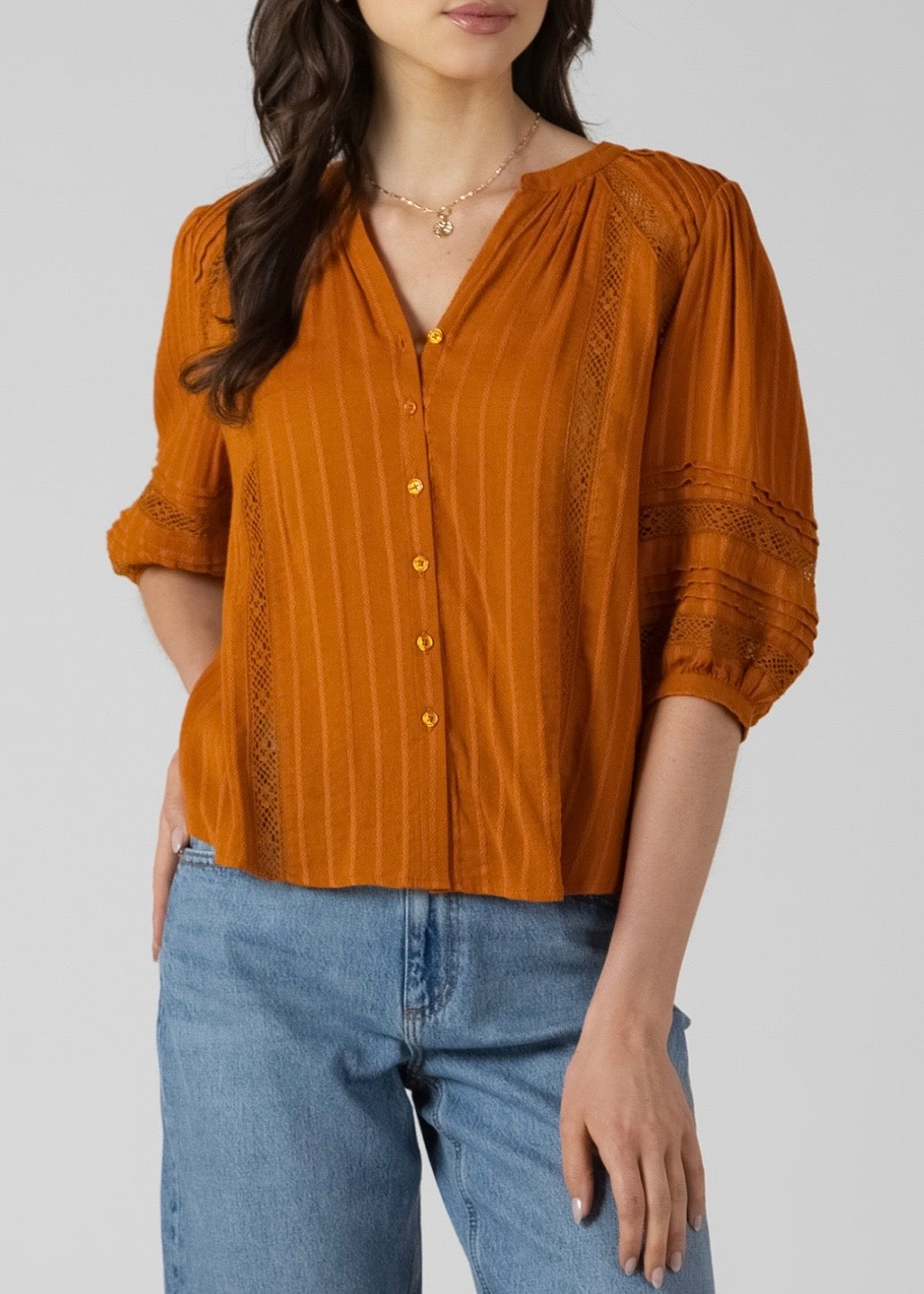 Golden Hour Pin Tuck Blouse