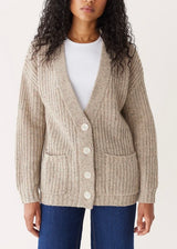 The Comfort Donegal Cardigan in Soft Beige