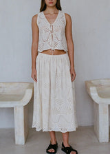 Eyelet Tie String Open Front Tank