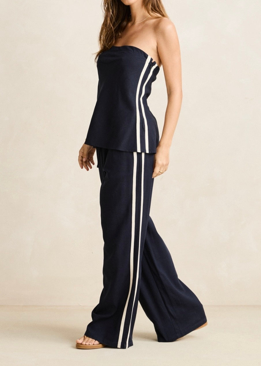 Contrast Linen Track Pant