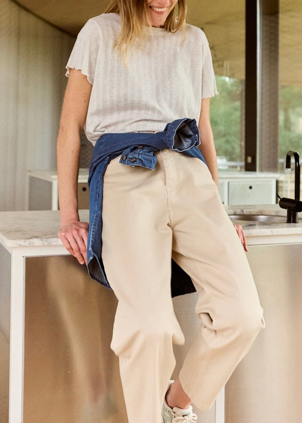 Cropped Rib Shirt