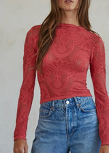 Emily Jacquard Fishnet Layering Top