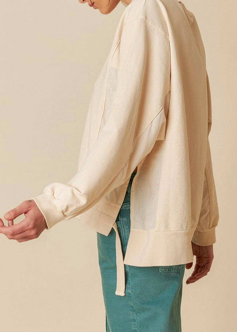 Cotton Sweatshirt with Ties