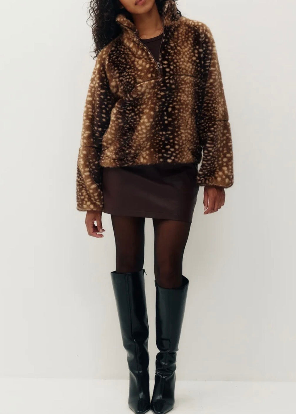 Tachette Faux Fur Zip Up