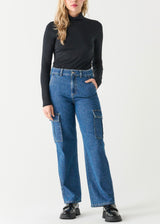 High Rise Straight Leg Cargo Jean