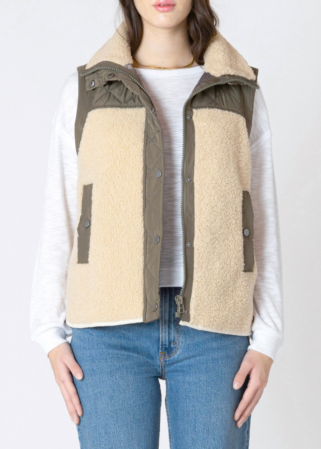 Mixed Fabric Vest