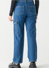 High Rise Straight Leg Cargo Jean