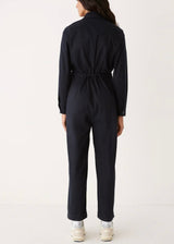 The Organic Cotton Twill Jumpsuit in Dark Blue