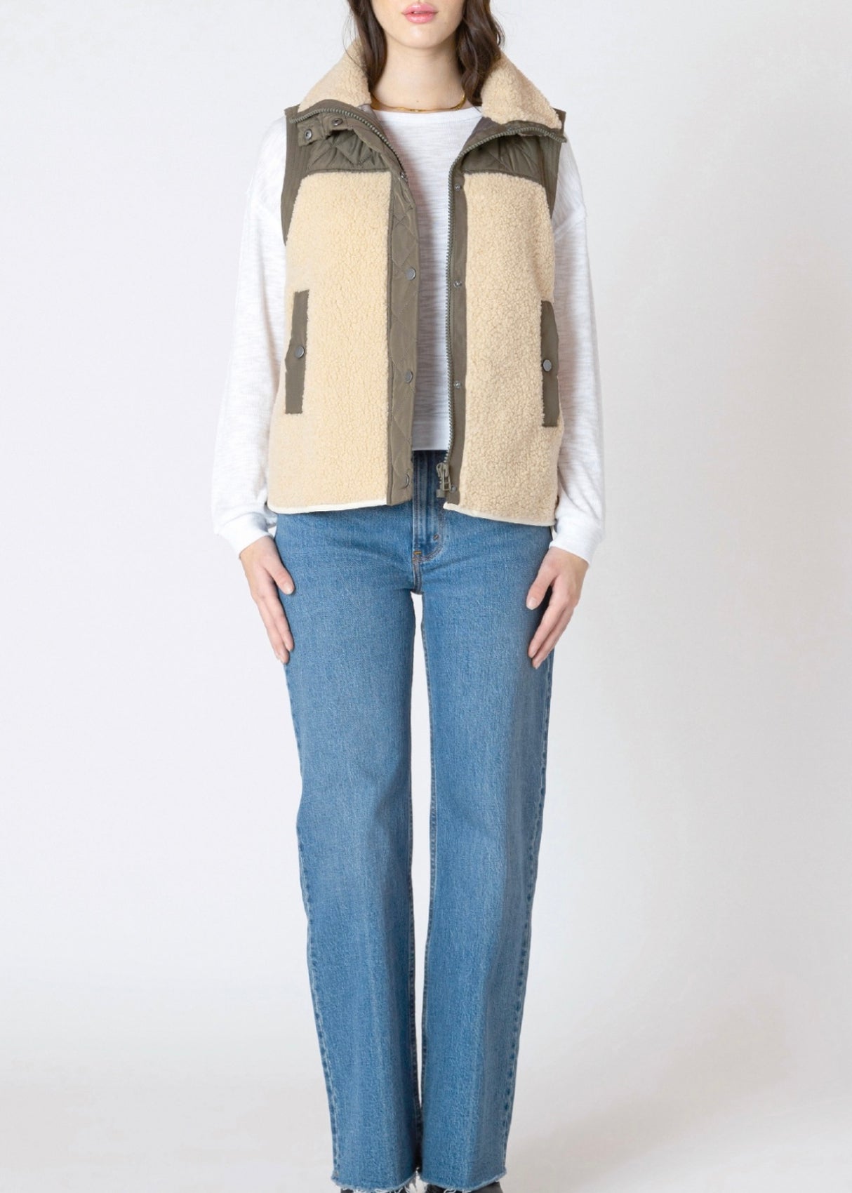Mixed Fabric Vest