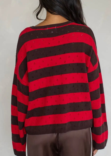 Olivia Pointelle Henley Sweater