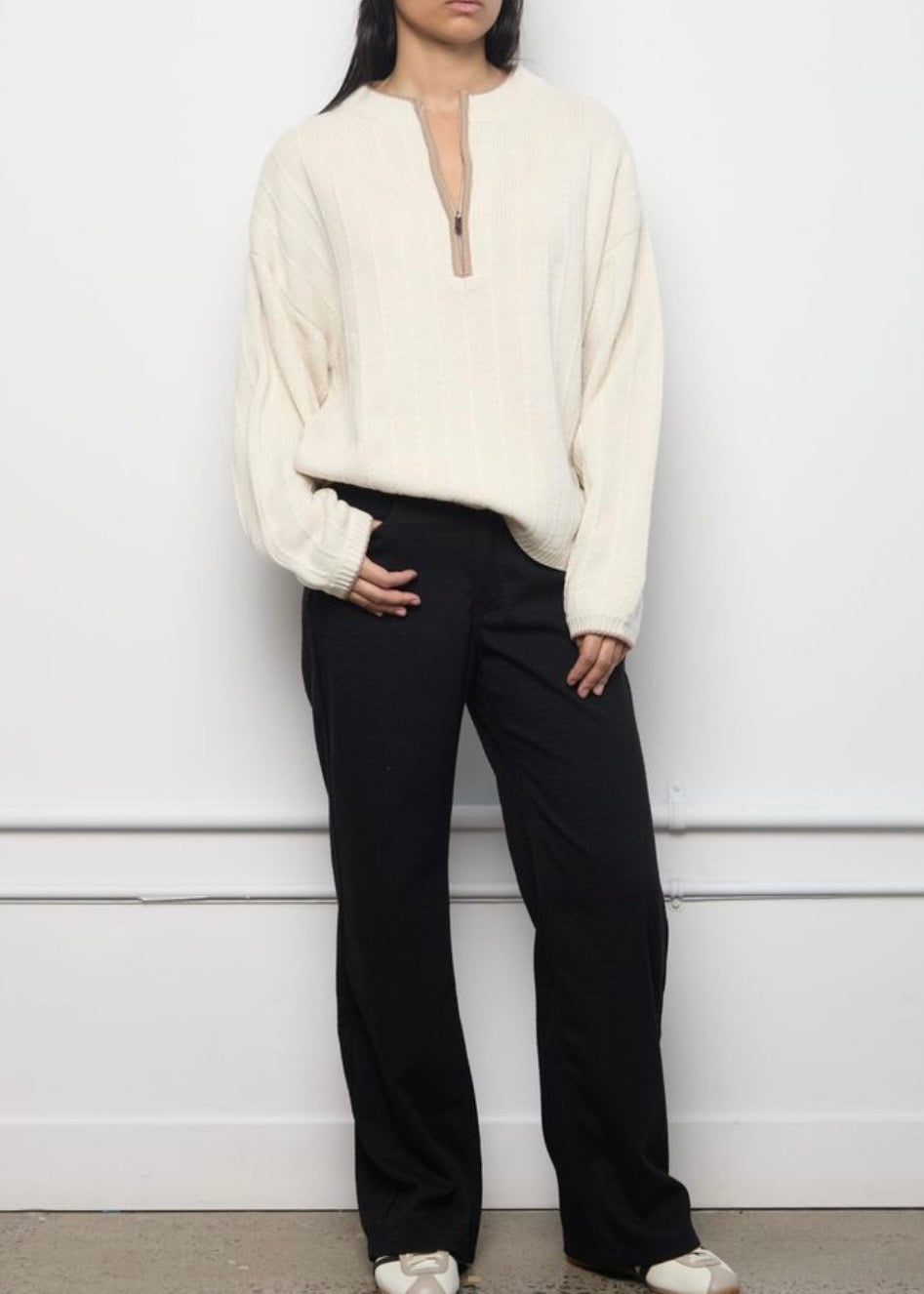 Outline Half Zip Sweater