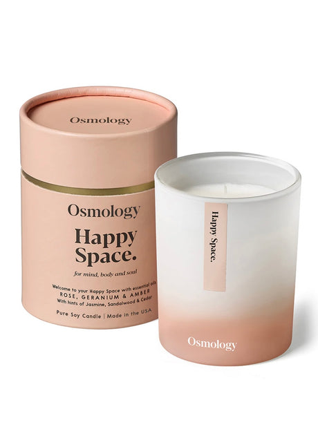 Happy Space 7 oz Candle - Rose Geranium + Amber