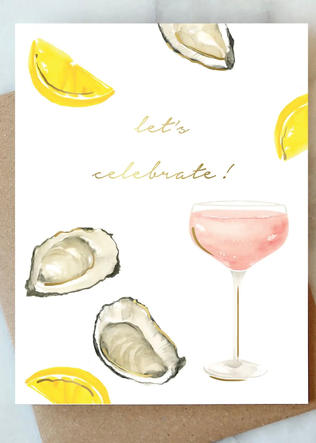 Oysters and Rose Celebration Card