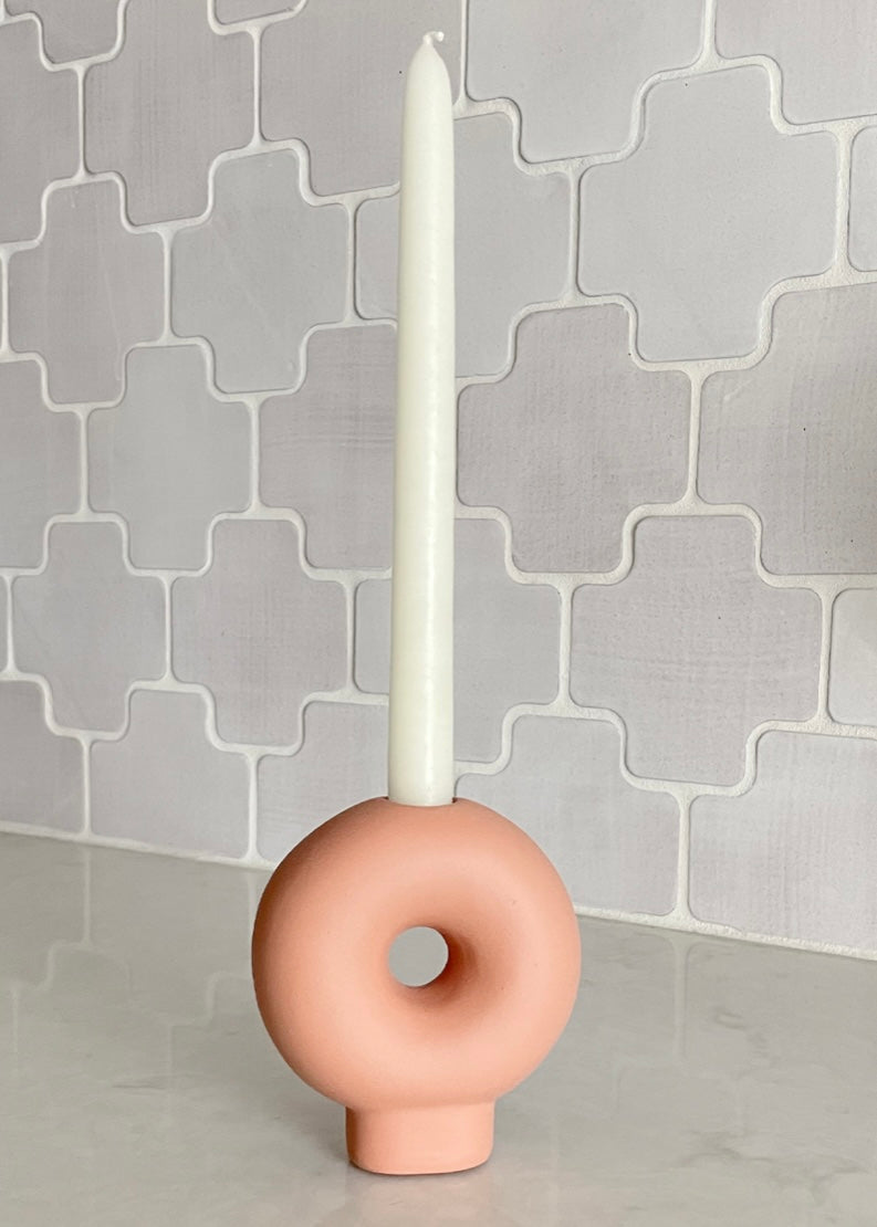 Bagel Ceramic Taper Candle Holder