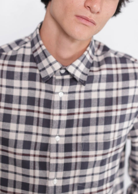 Japanese Wallace Plaid in Off White & Grey