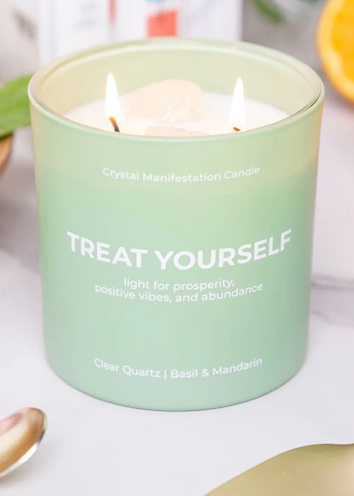 Treat Yourself Crystal Manifestation Candle