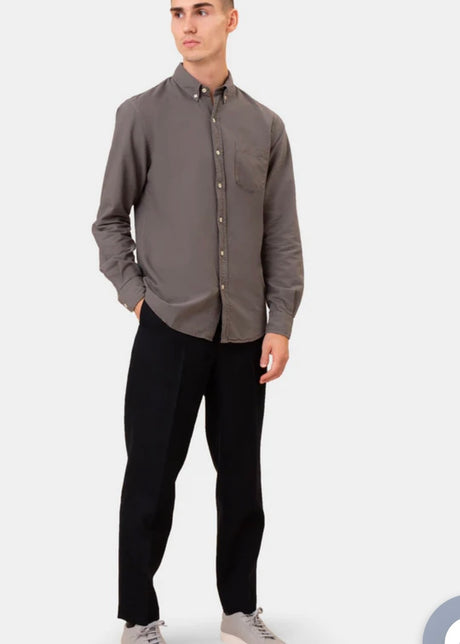 Unisex Organic Button Down Shirt in Storm Grey