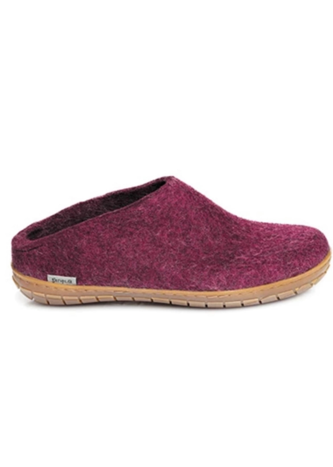 Slipper with Rubber Sole - Cranberry