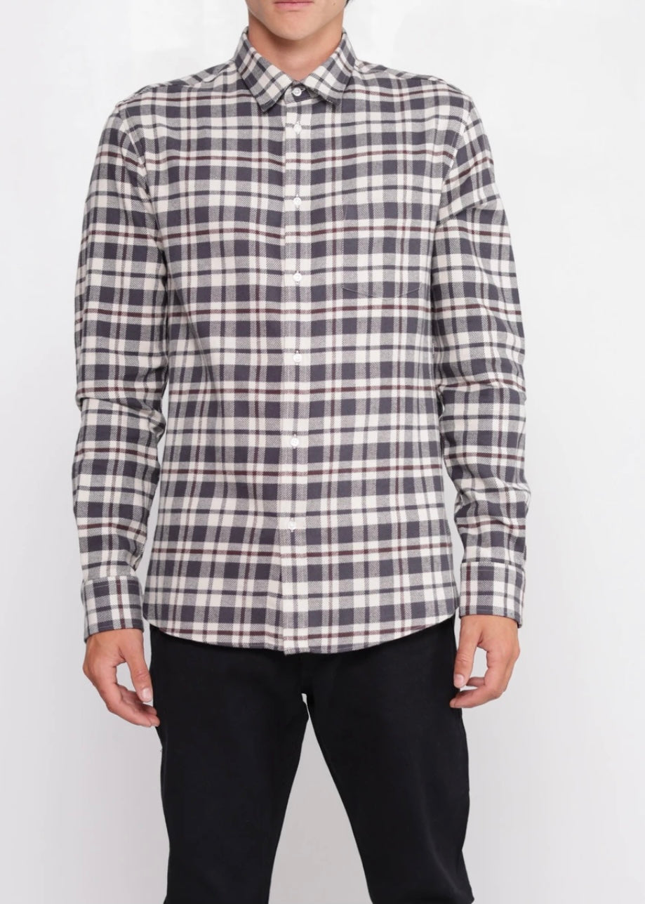 Japanese Wallace Plaid in Off White & Grey