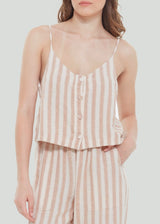 Button Front Striped Cami