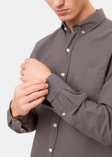 Unisex Organic Button Down Shirt in Storm Grey