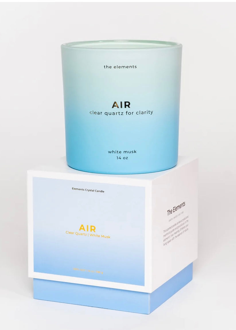 Air Element Clear Quartz Crystal Candle