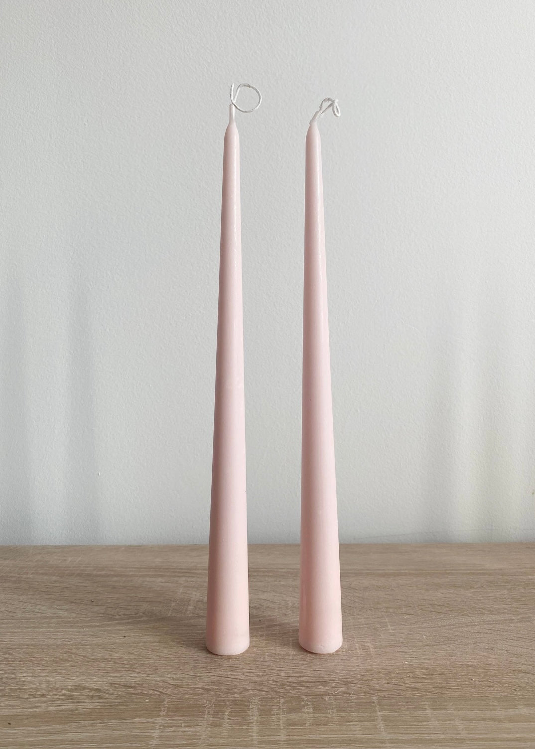 Baby Pink Tall Tapered Candlesticks Set