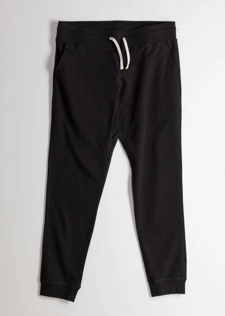 French Terry Sweatpants in Black and Melange Grey